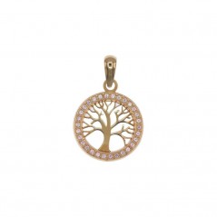 3734/1 - Colgante oro 18k Arbol de la Vida borde circonitas