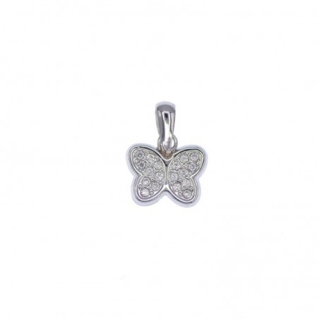 4359B - Colgante oro blanco 18k "Mariposa" con circonitas