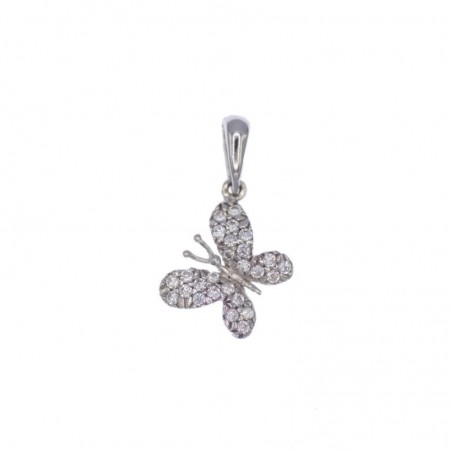 COLR8/B - Colgante de oro blanco 18k "Mariposa" con circonitas