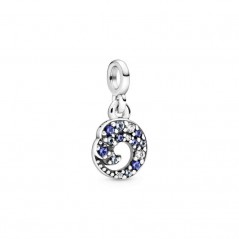 Charm Pandora Me de plata con circonita clara, azul cielo, claro y cristal estelar azul