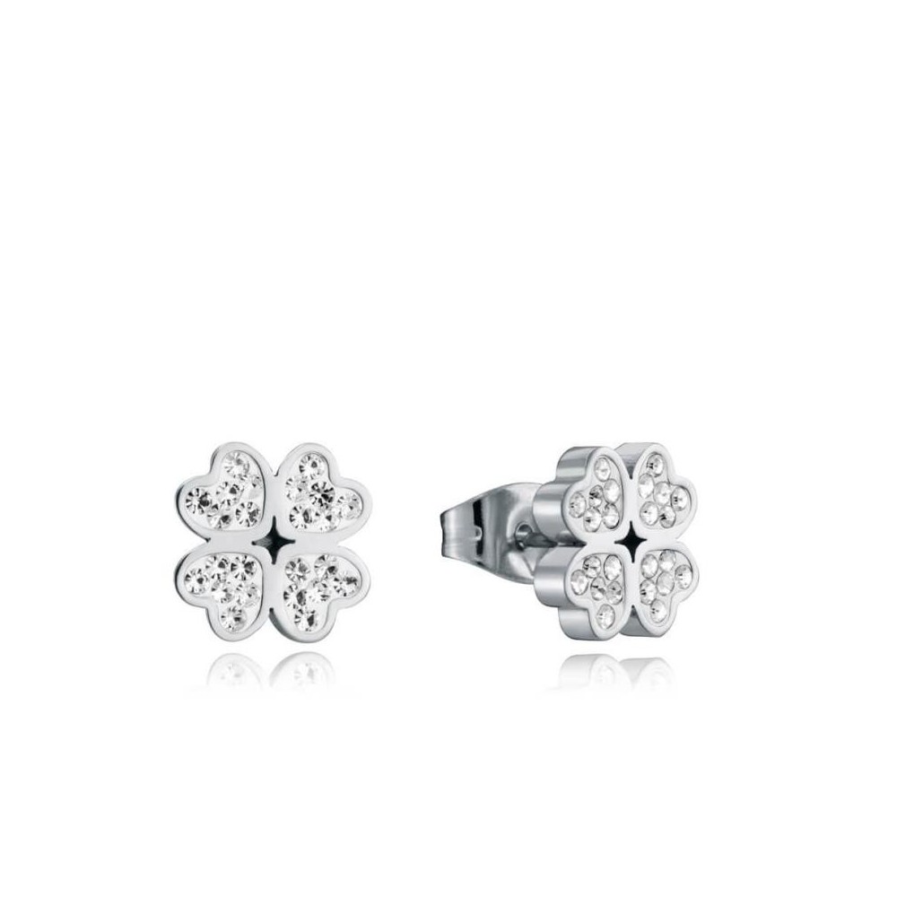 75233E01010 - Pendientes Viceroy Fashion de acero Trebol y circonitas para mujer