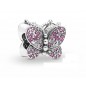 Charm Pandora Mariposa Rosa Deslumbrante con circonita transparetnte y cristal rosa y cereza