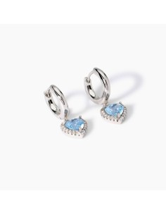 563808 - Pendientes de plata con circonitas corazón azul | Diseño romántico y elegante 2