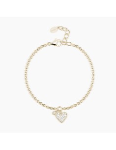 533450 - Pulsera de Plata con Colgante Corazón y Circonitas Blancas – Pulsera Plata 925 Mujer