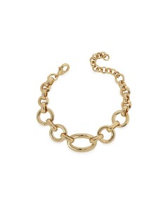 X9822217 - Pulsera Eslabones UNISIA | Diseño con eslabones variados baño de oro 18 k