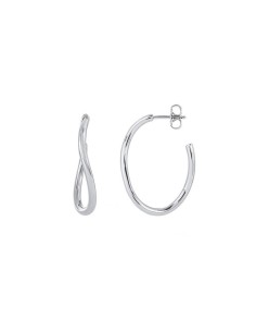 Q3734 - Pendientes Naunet Ondulados en Plata | Diseño moderno y fluido