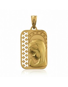 1367C - Medalla Virgen niña en oro mate y  brillo de  18 ktes.