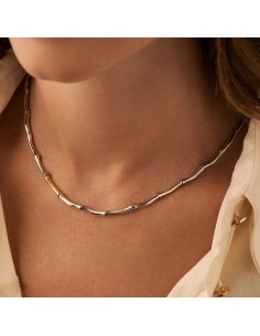 2681006-879-TU - COLLAR CORTO BAMBOO - acabado PLATA / ORO 2