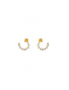 AR01-558-U - Pendientes VILLA de plata de ley bañada en oro 18k