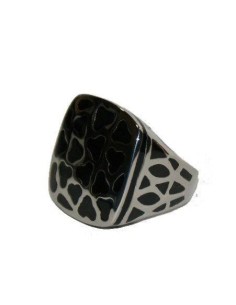 Anillo de acero con epoxi negro LESTOR ✅