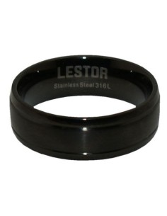 R173.SN.25 - Anillo Lestor acero 316 L en IP negro Talla 25