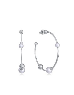 2371E000-60 - Pendientes Viceroy Jewels de plata de ley con perlas y diseño de aro abierto