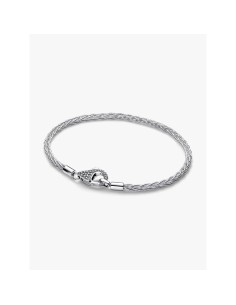 594462C01 - Pulsera Moments en plata de ley Cadena de Espiga con Cierre en Pavé