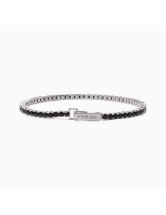 533744-M - Pulsera tenis MABINA GIOIELLI de plata de ley rodiada con circonitas negras