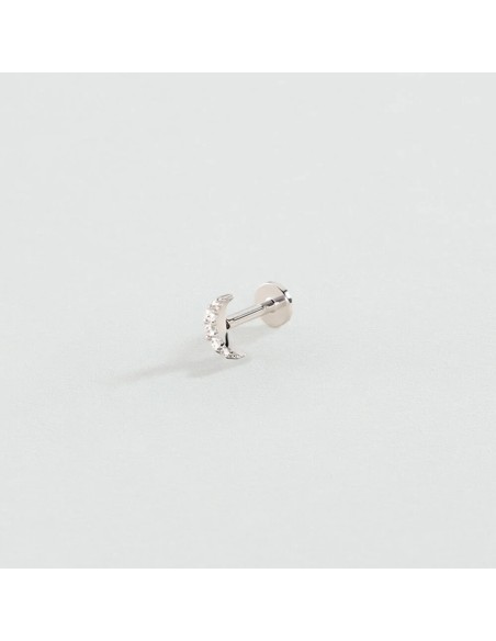 2321154-136-TU - Piercing Mini Luna Mix & Match con Cristal Plateado | Agatha Paris