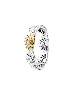 164702C00 - Anillo Girasol en Dos Tonos Pandora Plata de Ley y recubrimiento de Oro 14k 164702C00