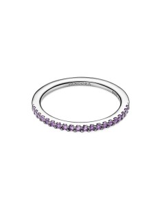 192999C04 - Anillo Banda Morado Brillante Pandora Plata de Ley con Cristales Morados 192999C04 2