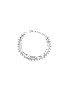 LJ2999 - Pulsera LIU.JO de acero plateado con doble cadena