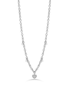 LJ2319 - Collar LIU.JO de acero plateado con corazón y cristales