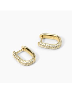 563729 - Pendientes Mabina Gioielli Aro Rectangular Dorado de Plata de Ley con Circonitas Blancas 563729 2