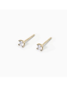 563606 - Pendientes Mabina Gioielli Punto de Luz Dorados de Plata de Ley con Circonita Blanca 563606 2