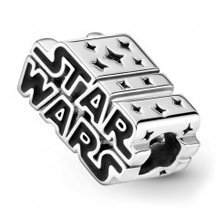799246C01 - Charm de plata de ley con logo de Star Wars SITH esmalte negro
