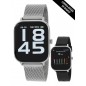 Smart Watch Marea con brazalete de malla milanesa y correa de silicona negra