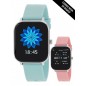Smart Watch Marea con correa de silicona azul y correa de silicona rosa