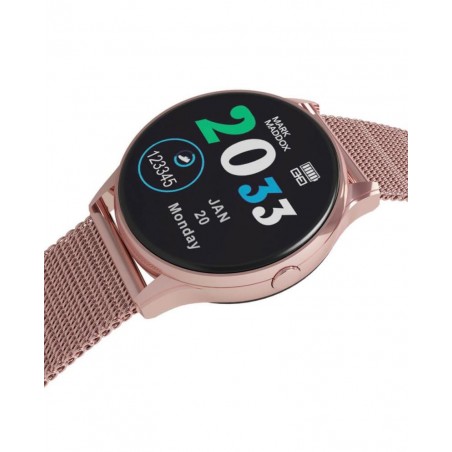 Pack reloj Smart Watch de Mark Maddox con malla milanesa ip rosa y correa salmon extra de regalo