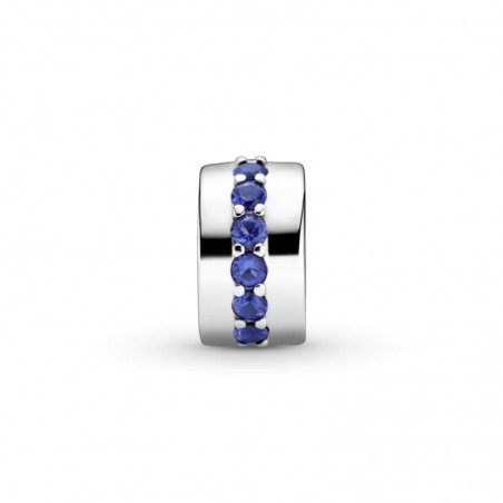 791972C01 - Clip Pandora de plata de ley con cristal azul estelar