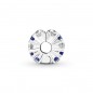 Clip Pandora de plata de ley con circonita cúbica y cristal azul estelar