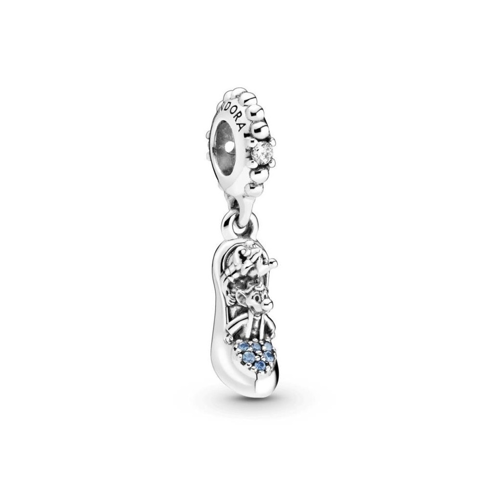 799192C01 - Charm Disney de Pandora Zapato colgante de Cenicienta en plata con circonitas