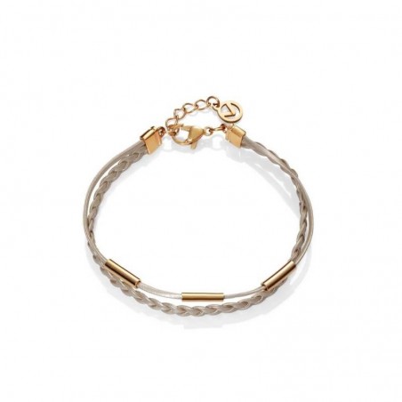 15075P01019 - Pulsera de acero dorado Viceroy Fashion en piel blanca