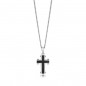 75241C01010 - Cruz de acero e ip negro para hombre con cadena 