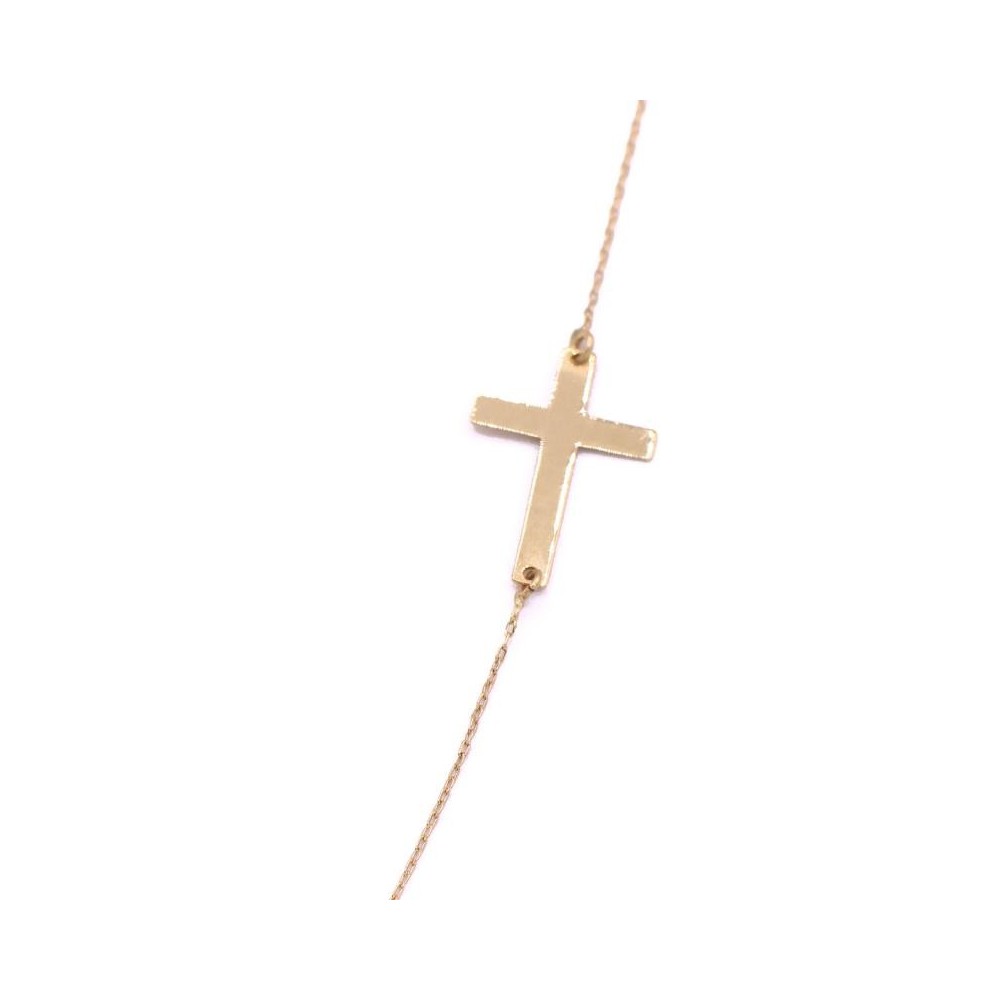 Colgante Cruz de oro de ley de 16x10 mm y cadena de oro de 45 cm de largo