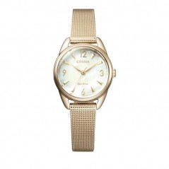 EM0686-81D - Reloj Citizen de Mujer brazalete de malla milanesa de acero e ip rosa  