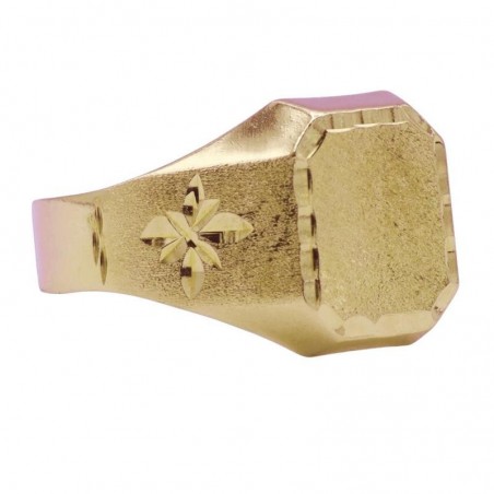 Sello de oro de 18k para niño con grabado lateral y superficie frontal de 8,9x10,5 mm para grabar