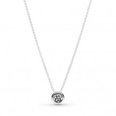 Collar Pandora de plata de ley Copo de Nieve con Zirconia cúbica transparente
