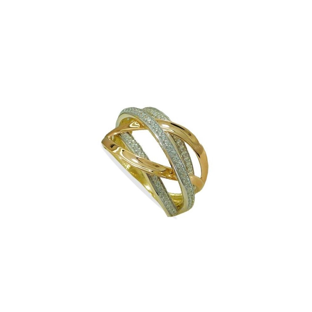 RR-4040 - Anillo de oro de 18 k tricolor con ciconitas