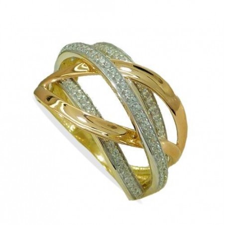 RR-4040 - Anillo de oro de 18 k tricolor con ciconitas