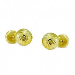 RR-7226/1 - Pendientes de bebé redondos de oro amarillo de 18k