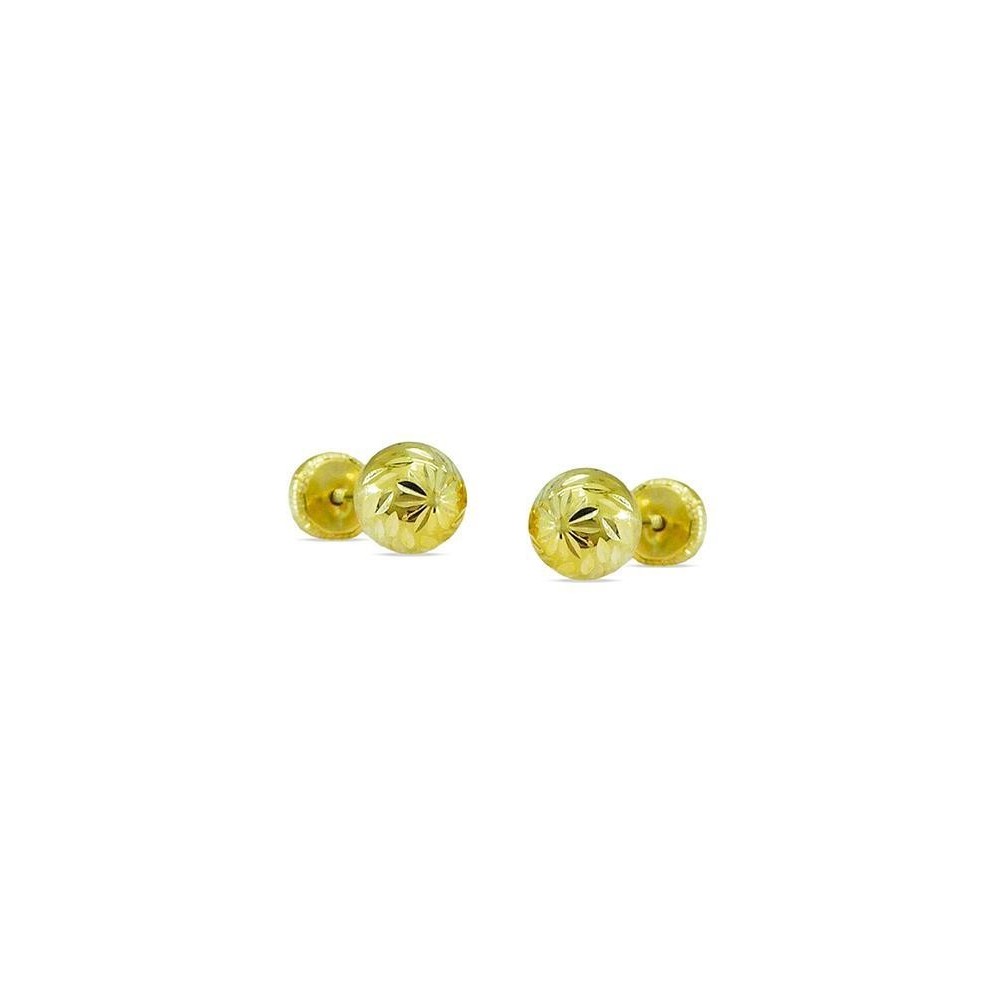 RR-7226/1 - Pendientes de bebé redondos de oro amarillo de 18k