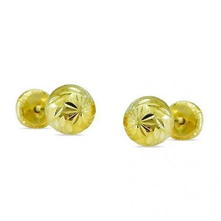 RR-7226/1 - Pendientes de bebé redondos de oro amarillo de 18k