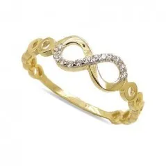 RR-4724 - Anillo de oro 18k en forma de infinito con circonitas