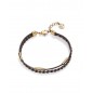 15075P01011 - Pulsera Viceroy Fashion de acero dorado y piel marrón para mujer