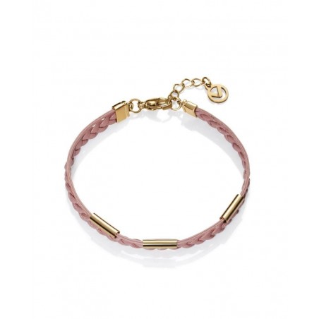 15075P01017 - Pulsera Viceroy Fashion de acero dorado y piel rosa para mujer