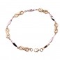 VI-00663 - Pulsera de oro 18k bicolor con cierre de mosquetón. Largo de 19 cm