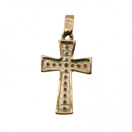 VI-00008 - Cruz de oro 18k con 17 circonitas