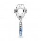 DREAMCATHER STERLING SILVER CHARM WITH FANCY BLUE CUBIC ZIRCONIA AND TRANSPARENT BLUE ENAMEL