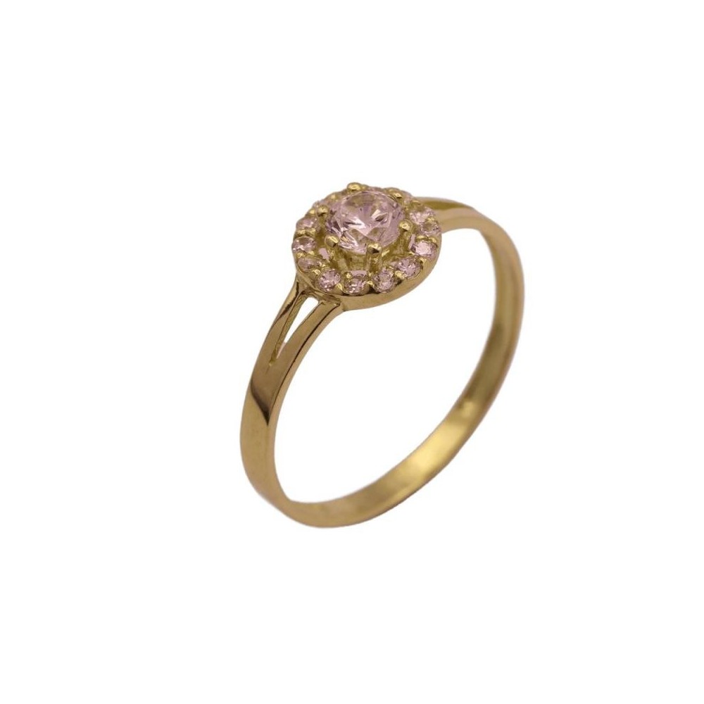 00781 - Anillo de oro de 18 kilates con circonitas